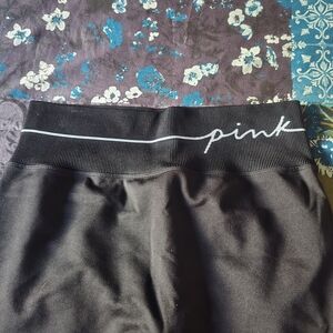 Active USA Black Leggings with Pink Logo